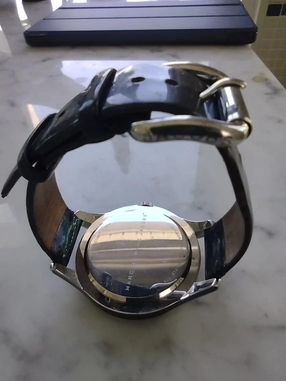 MARC JACOBS Black Round Logo Watch